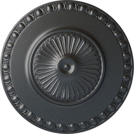 Ekena Millwork Lyon Ceiling Medallion (Fits Canopies up to 3 5/8"), Hand-Painted Pewter, 23 1/2"OD x 3 1/4"P CM23LYPES